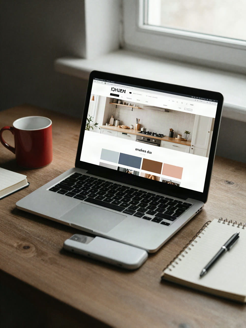 A small business website open on a laptop